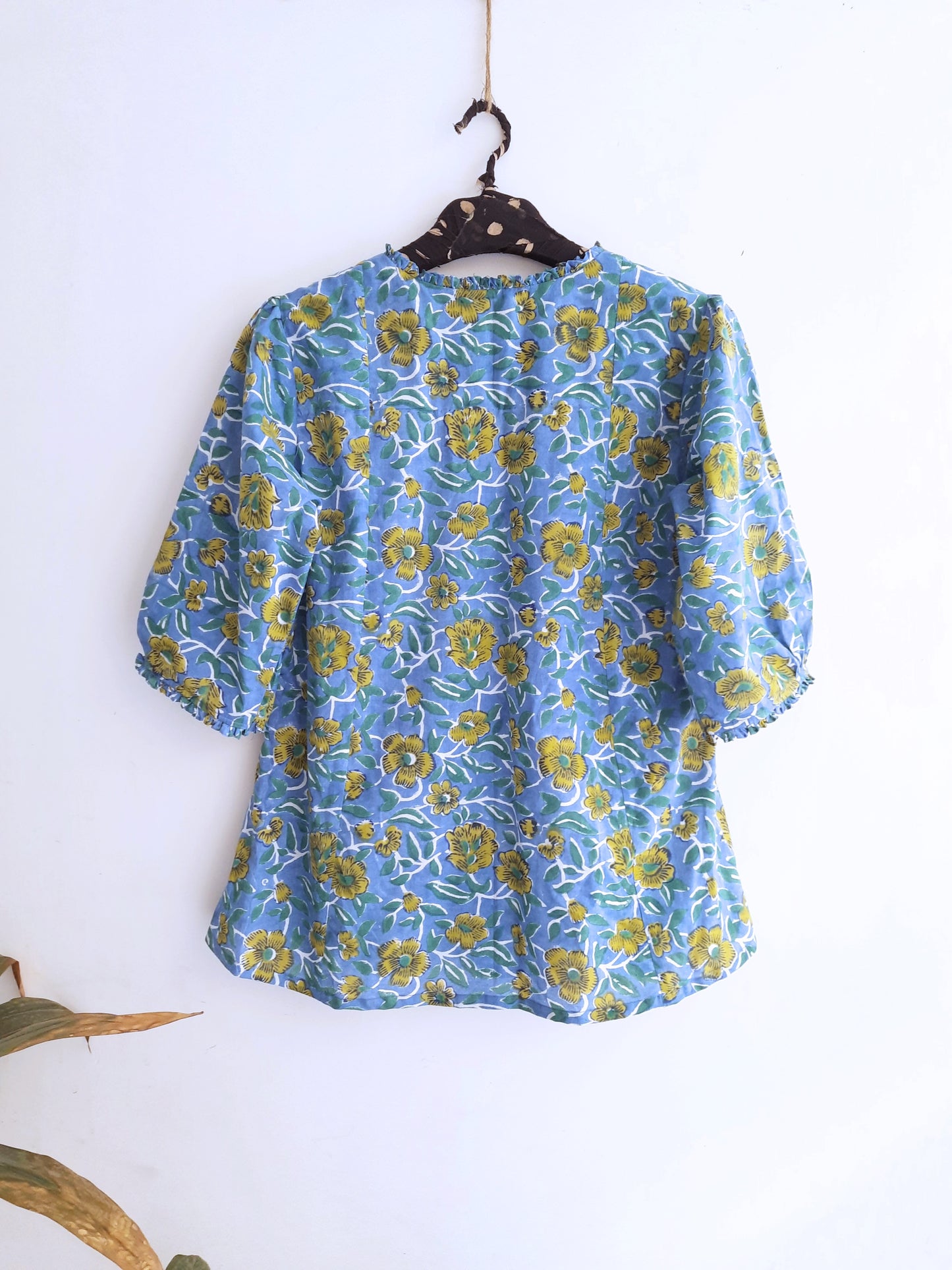 Summery blue floral top for women
