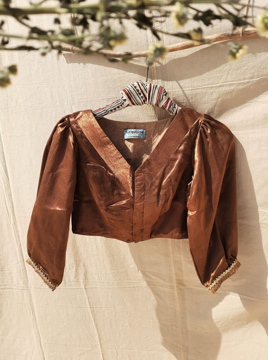Copper mashru silk blouse