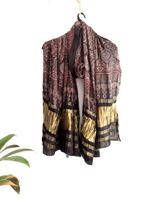 Ajrakh Dupatta - Hand Block Printed, Naturally Dyed, and Ethically Crafted with Traditional Artistry.