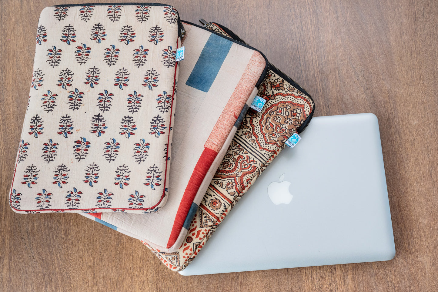 Apple MacBook Sleeve in ajrakh fabric, Laptop sleeve