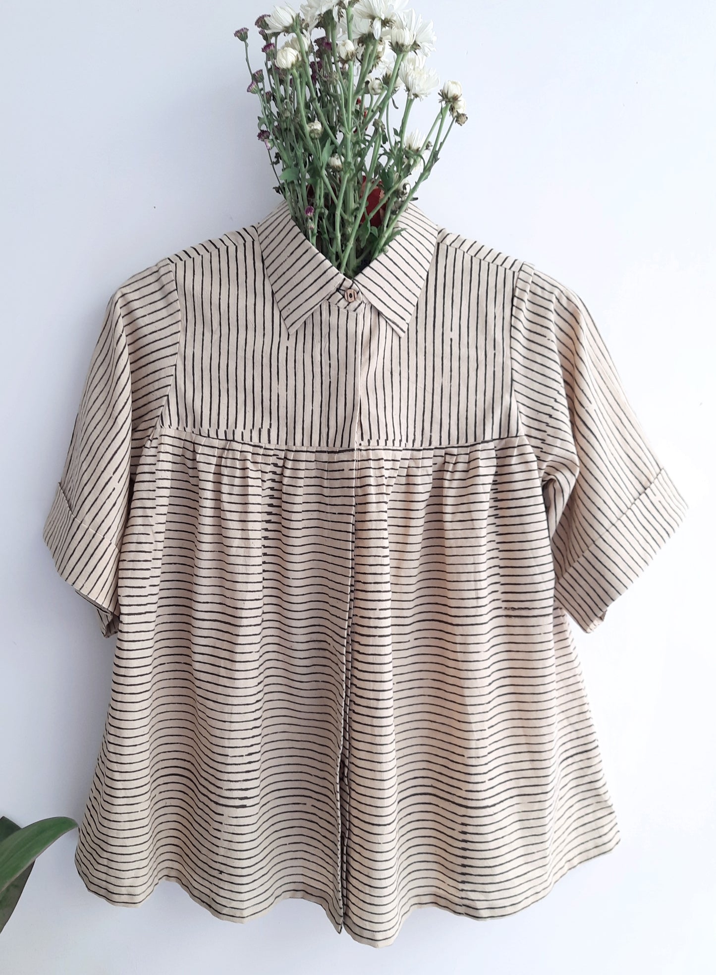 Beige stripes anti fit shirt, Oversized shirt, Sustainable fashion