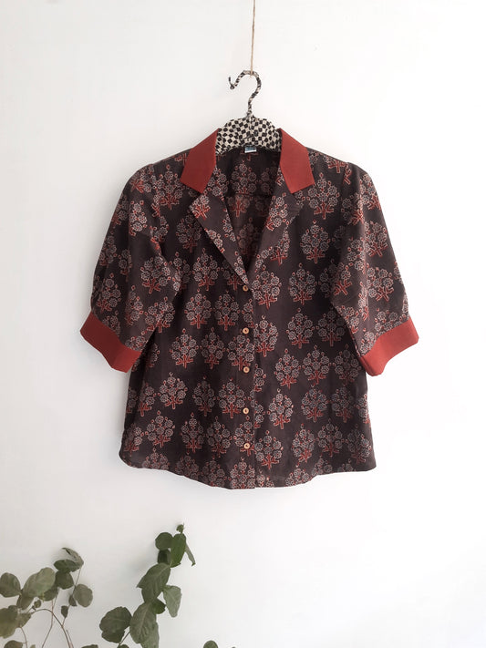 Black Ajrakh Prints Shirt For Women