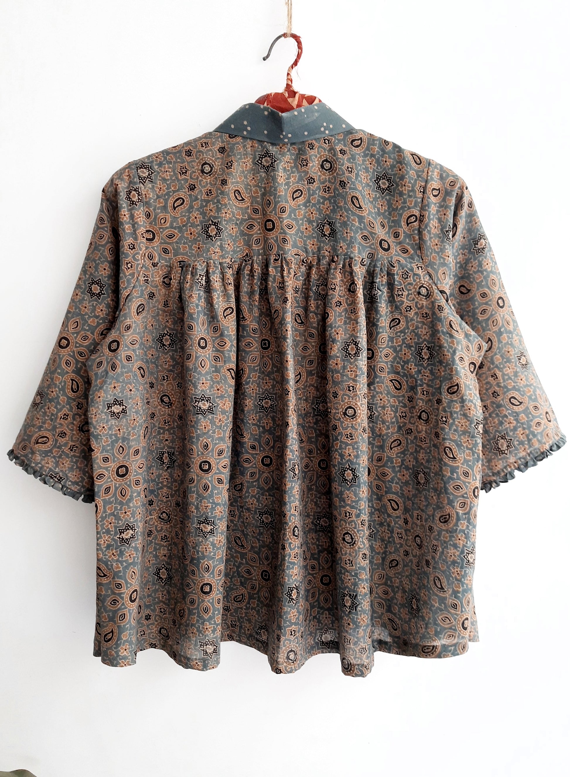 Chanderi silk ajrakh prints shirt, Sustainable fashion, Consciously crafted