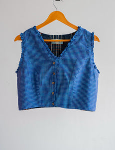 Blue - Checkered Blouse