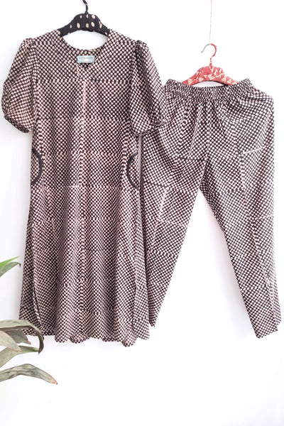 Checks ajrakh coord set in cotton, Coord set, Slow fashion