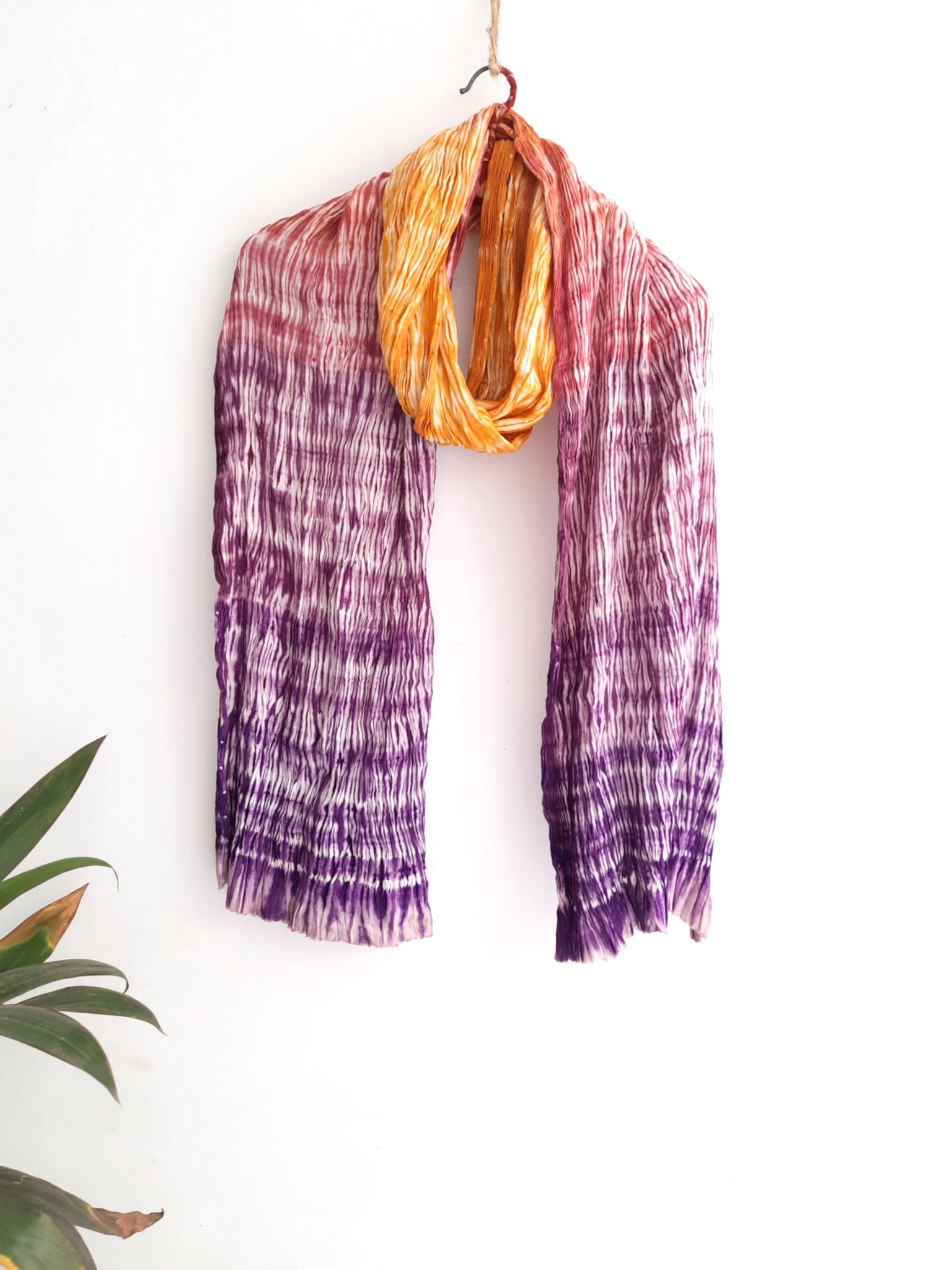 Handmade shibori stole, Multi color shibori dupatta