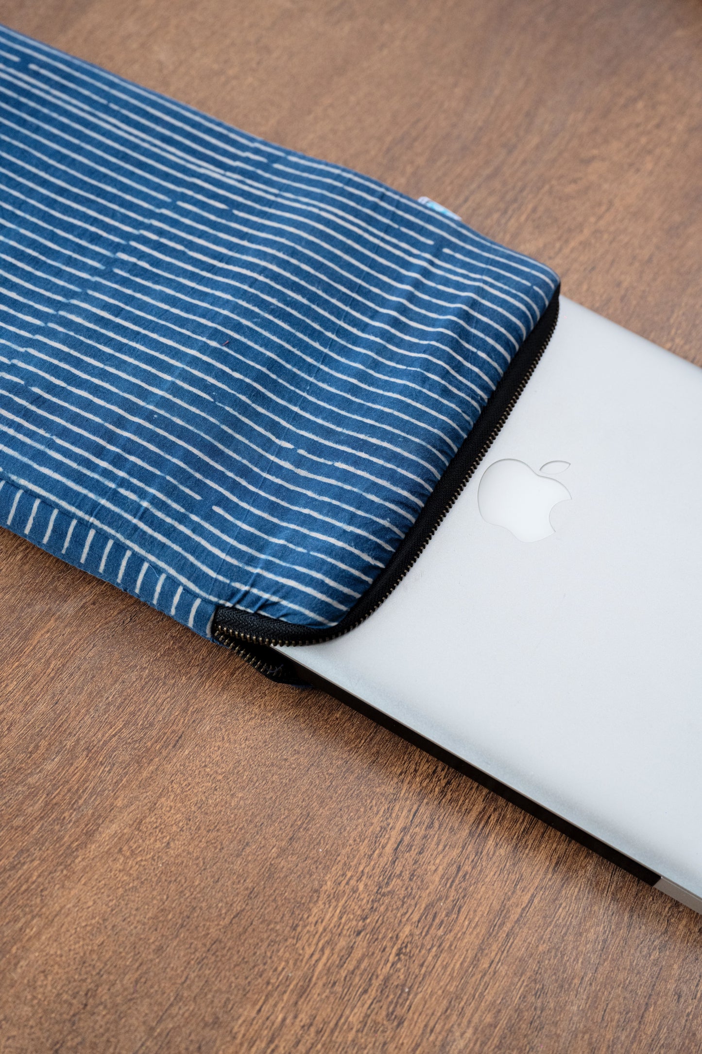 Indigo stripes Apple MacBook Sleeve, Fabric laptop sleeve