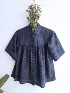 Indigo stripes anti fit shirt, Sustainable fashion