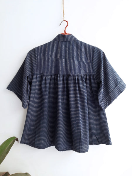 Indigo stripes anti fit shirt, Sustainable fashion