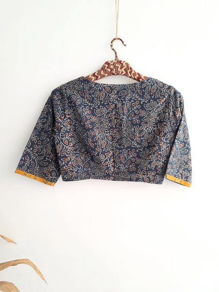 Multi Color Ajrakh Patchwork Blouse