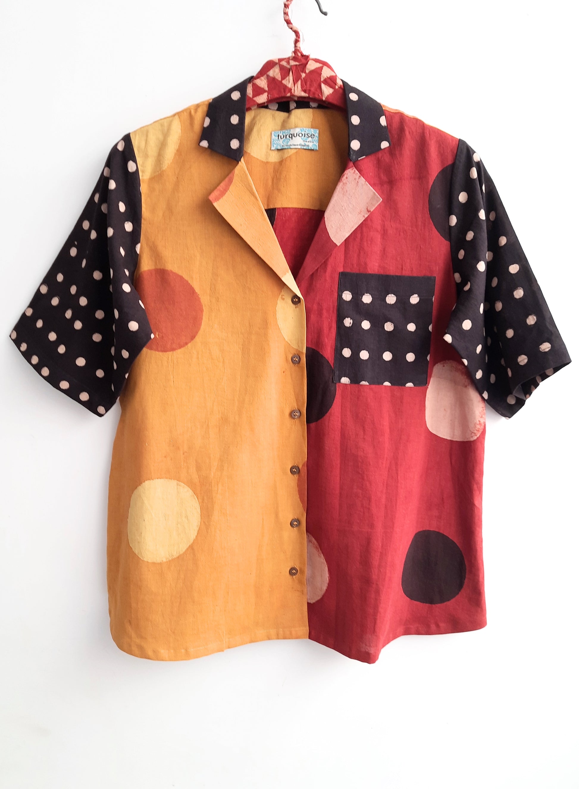 Multi polka dots shirt for her, Slow fashion