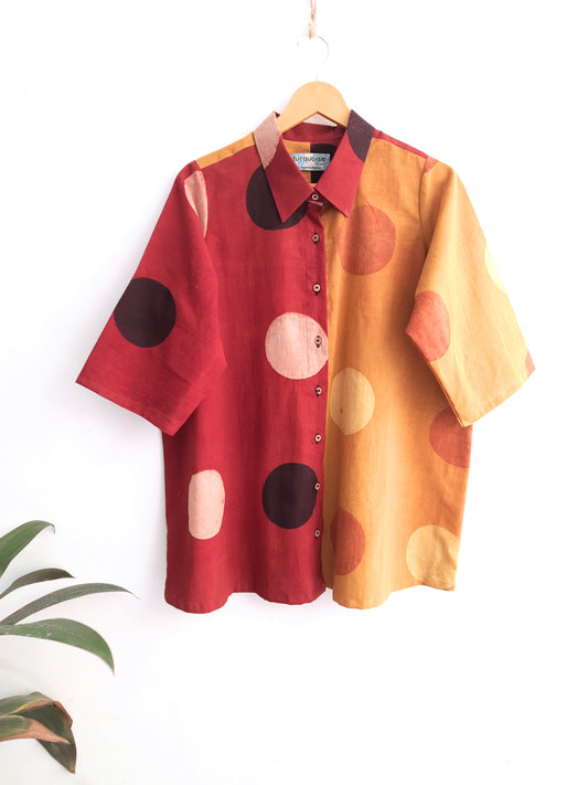 Polka dots shirt for women in pure cotton, Polka dots shirt, Handmade shirt, Slow Fashion