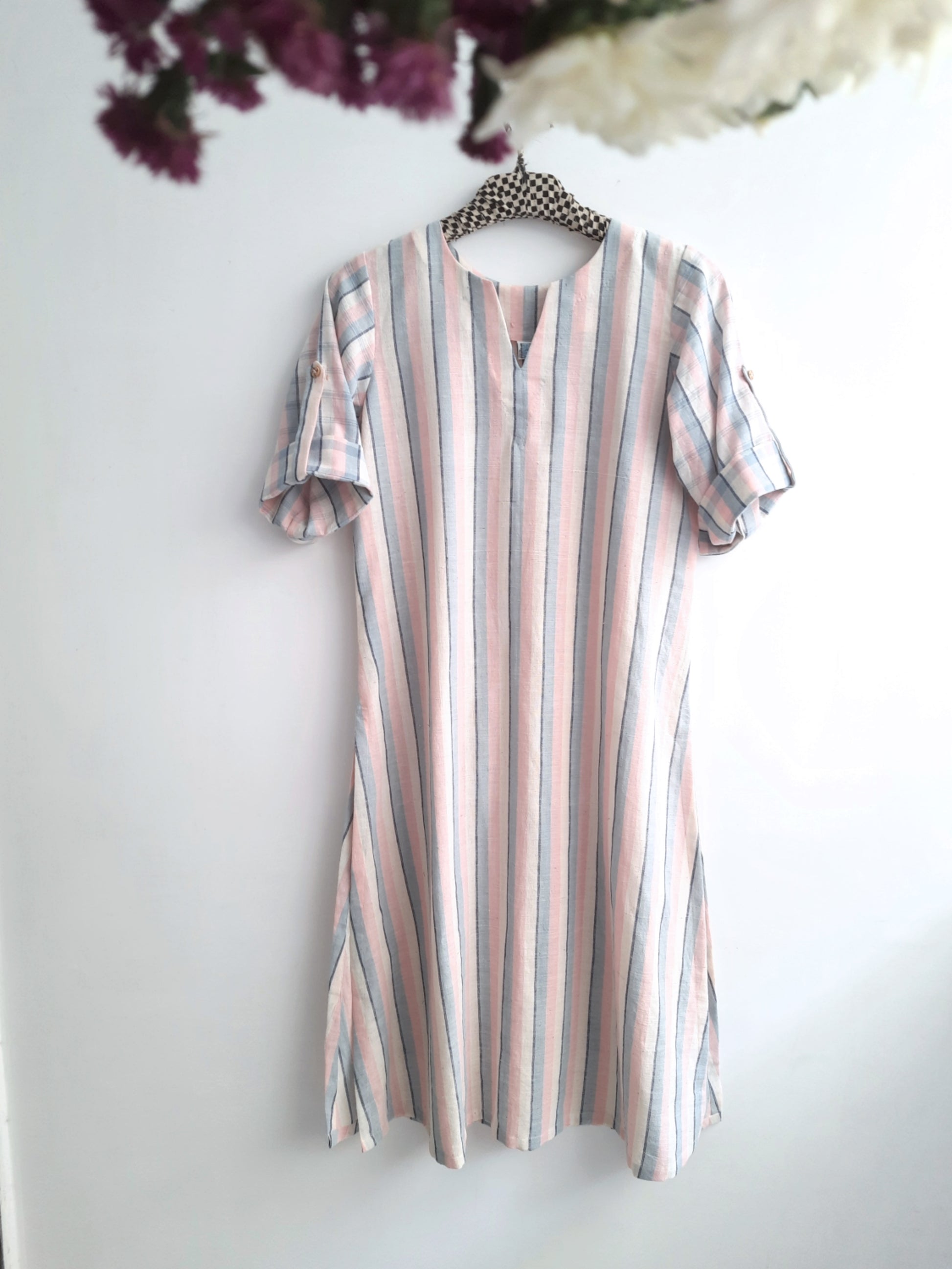 Stripes Handwoven Kurta For Women.