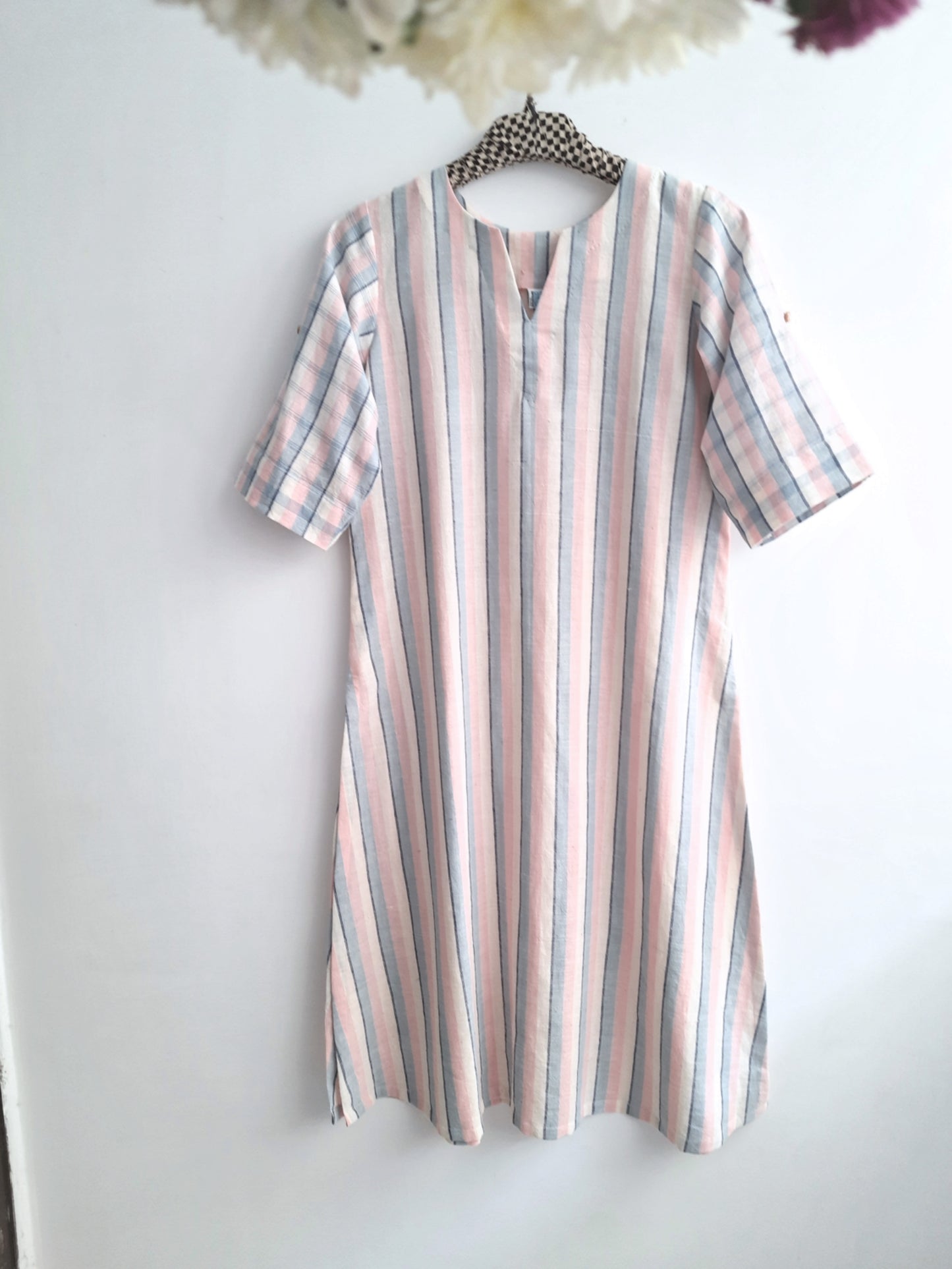 Stripes Handwoven Kurta For Women.