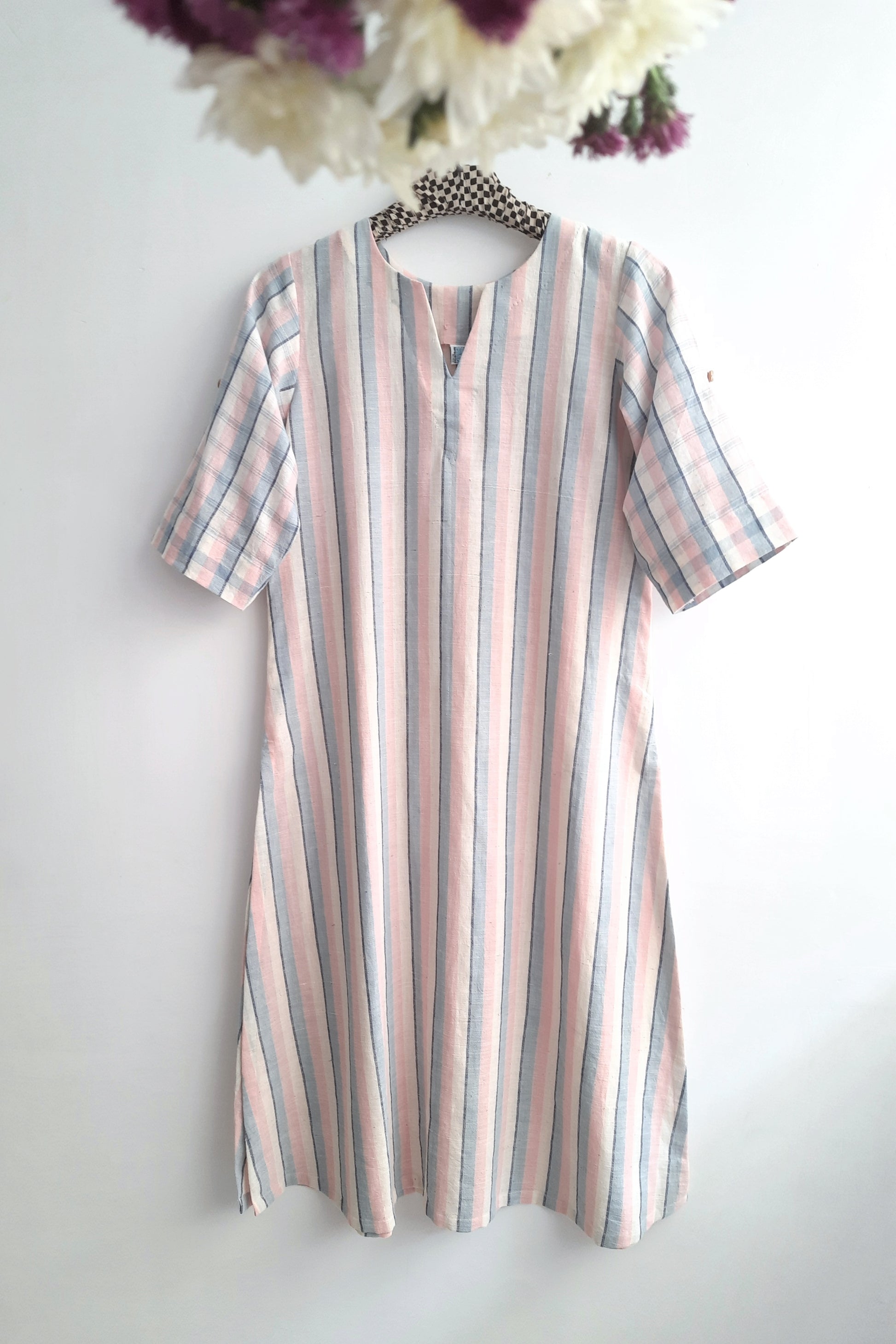 Stripes Handwoven Kurta For Women.