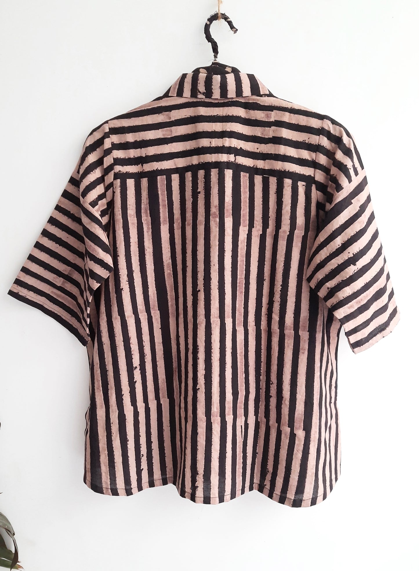 Stripes black and beige shirt for her, Conscious fashion