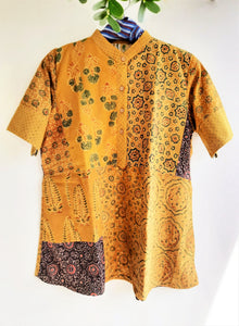 Turmeric yellow patchwork top