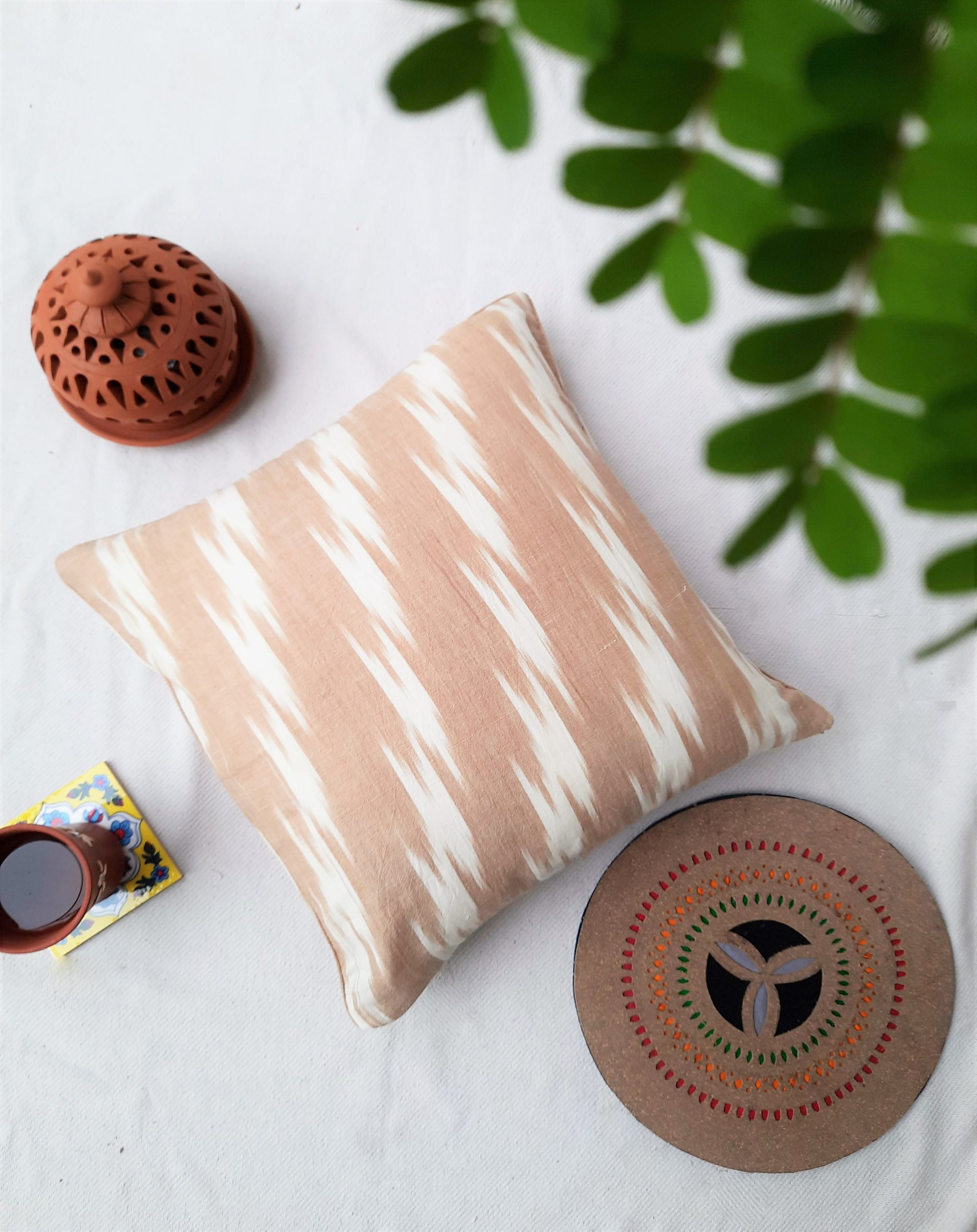 Ikat cotton cushion cover
