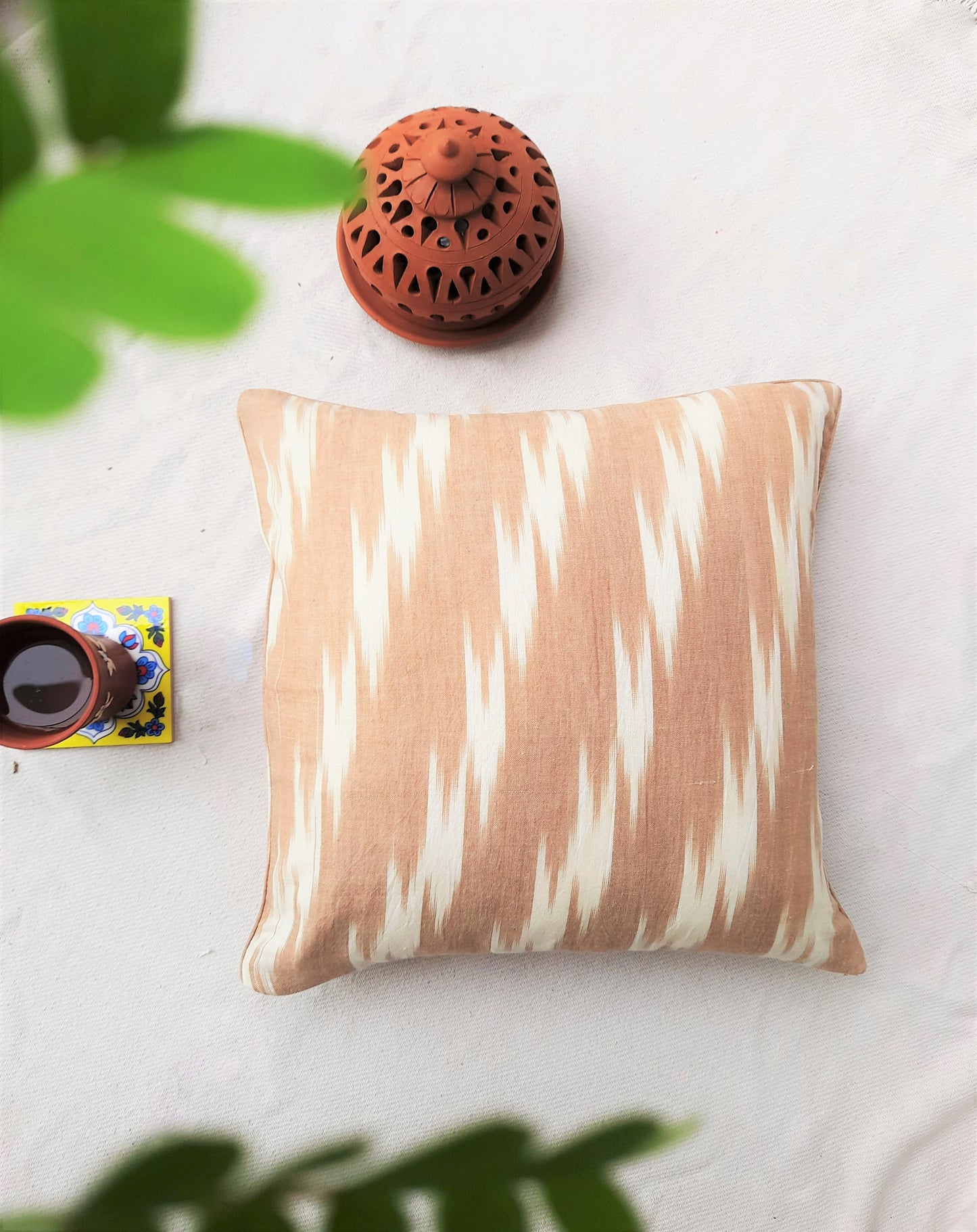 Ikat cotton cushion cover