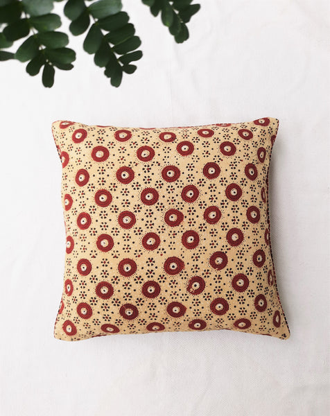 Ajrakh cotton cushion cover