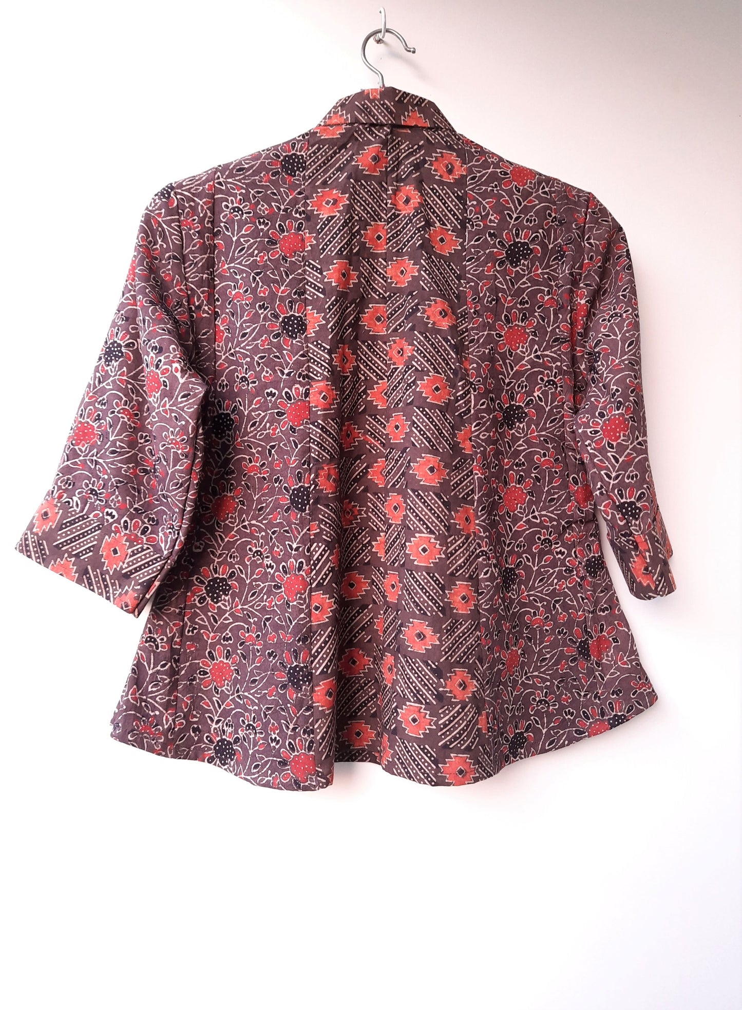 Brown ajrakh women's shirt