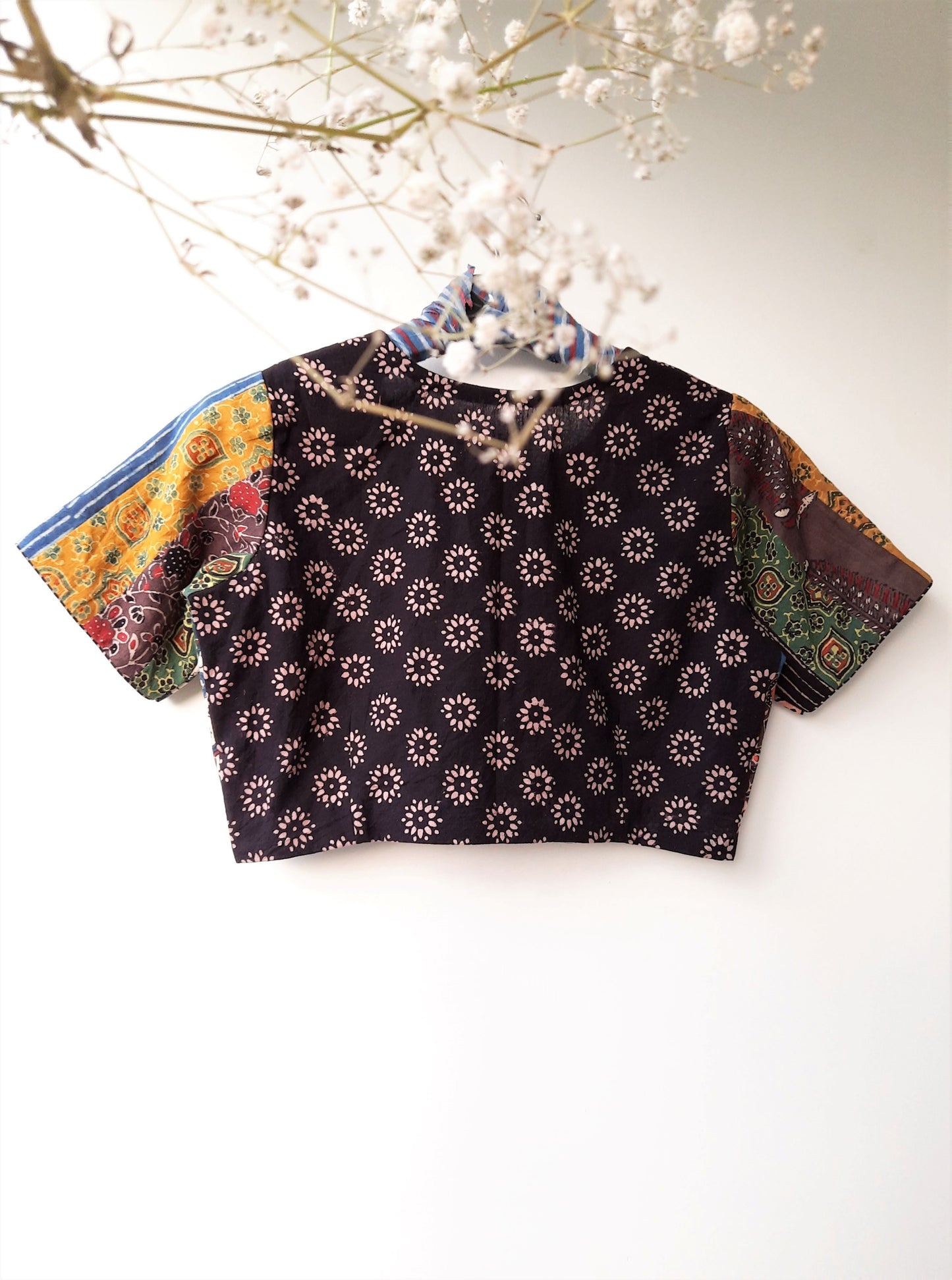 Ajrakh patchwork blouse