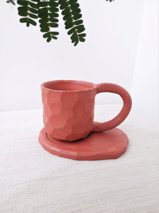 Terracotta mug & plate