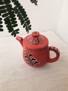 Terracotta teapot & stone age mugs