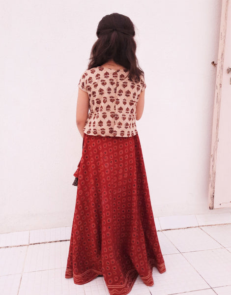 Ajrakh cotton lehenga choli