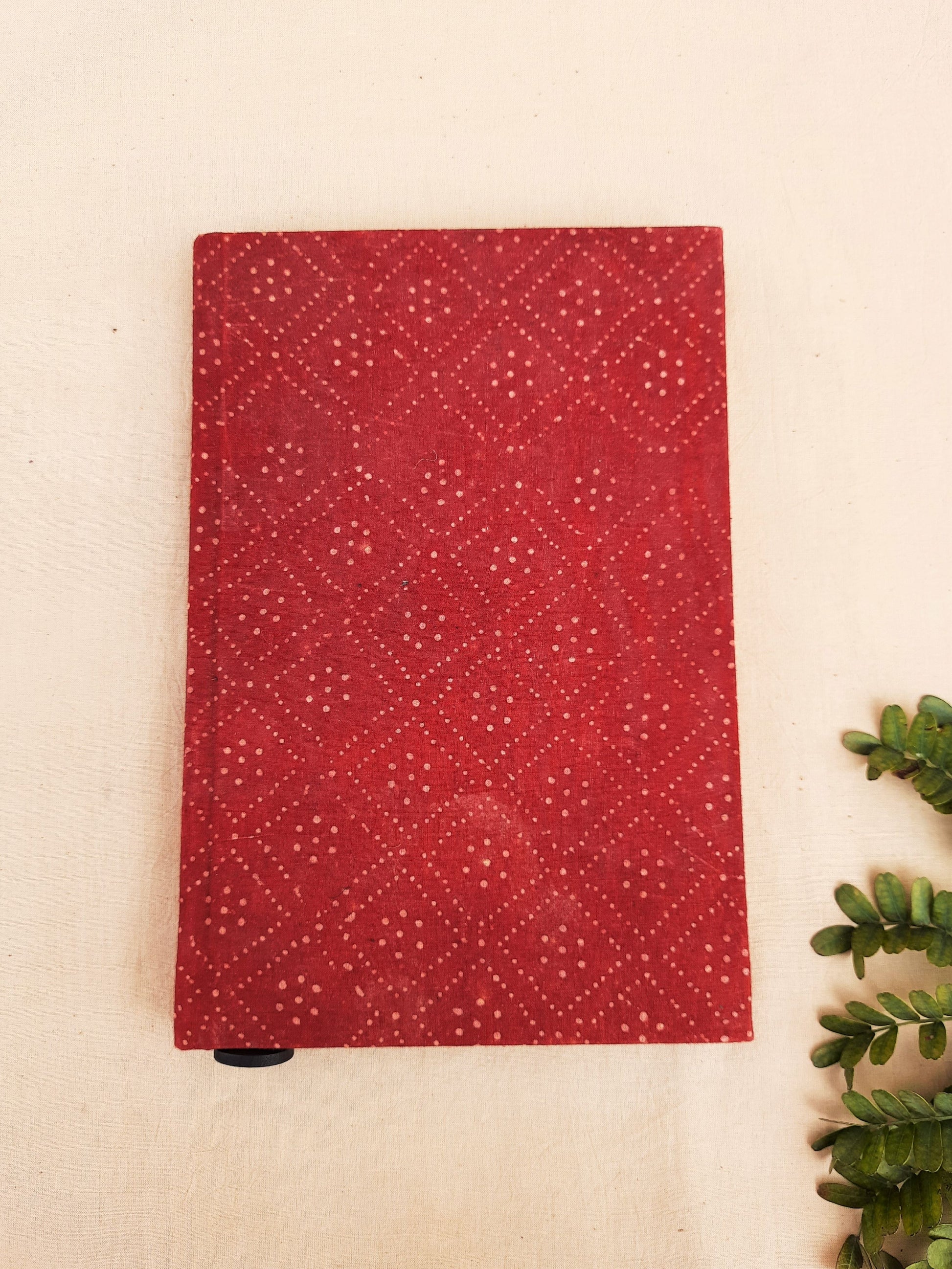 Upcycled handmade journal, madder dyed hand block print ajrakh journal, Handmade ajrakh print journal, Madder dyed handmade journal