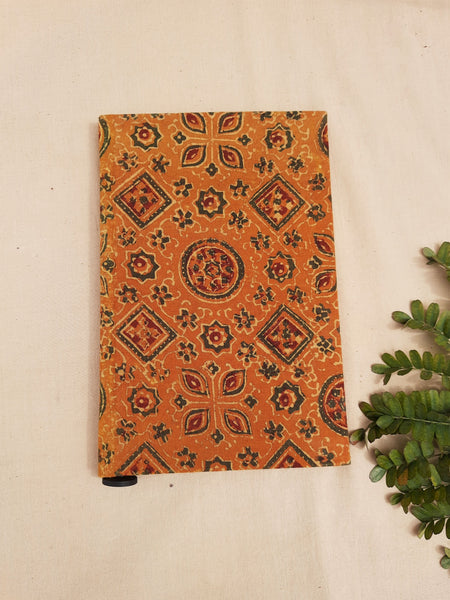 Ajrakh hand block print journal, Upcycled handmade journal, Upcycled ajrakh print journal