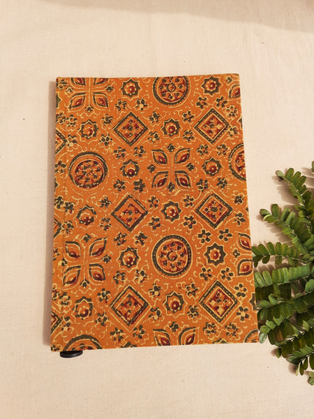 Ajrakh hand block print journal, Upcycled handmade journal, Upcycled ajrakh print journal