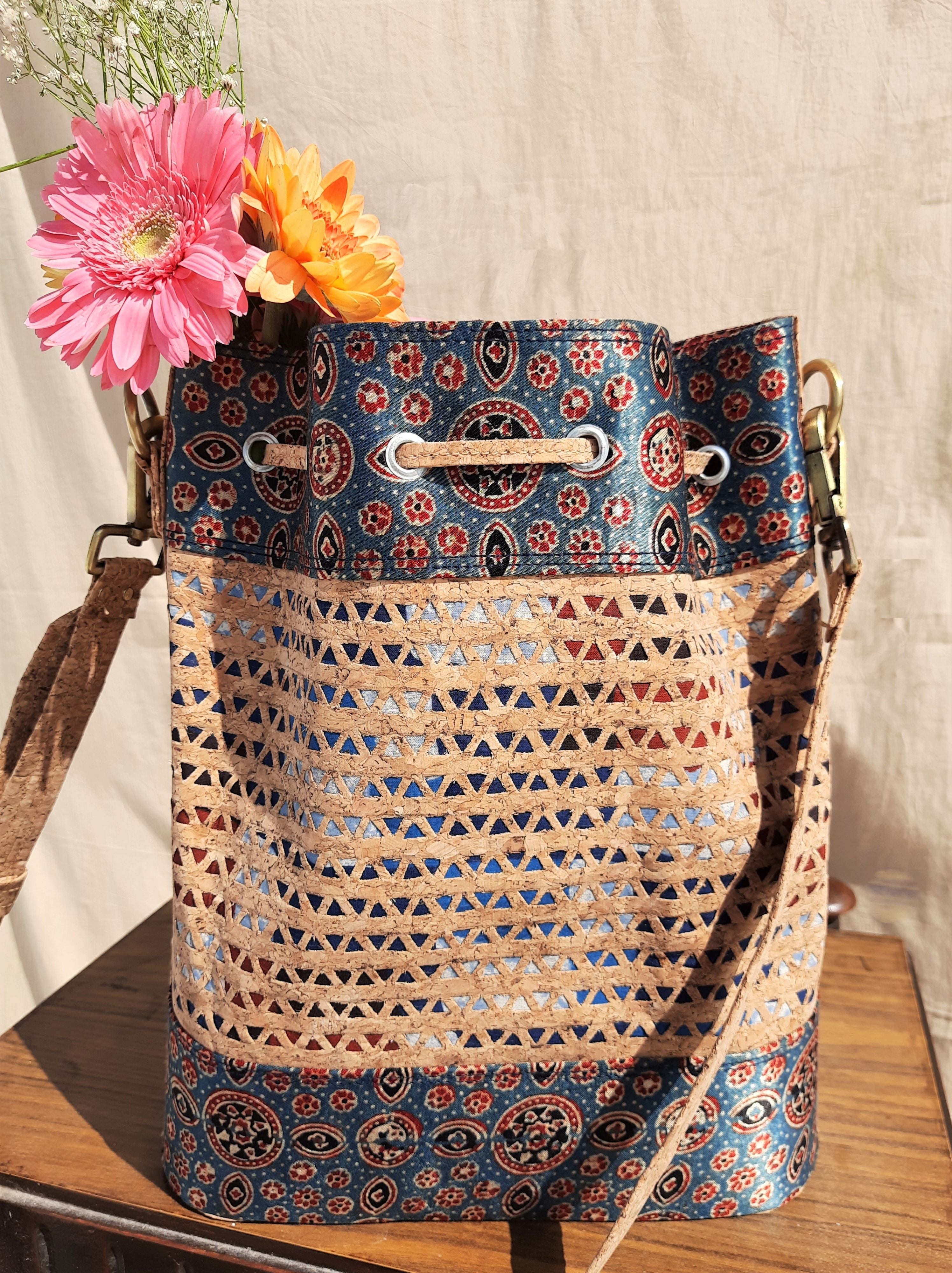 Cork 2024 Polka-dot Bucket Bag