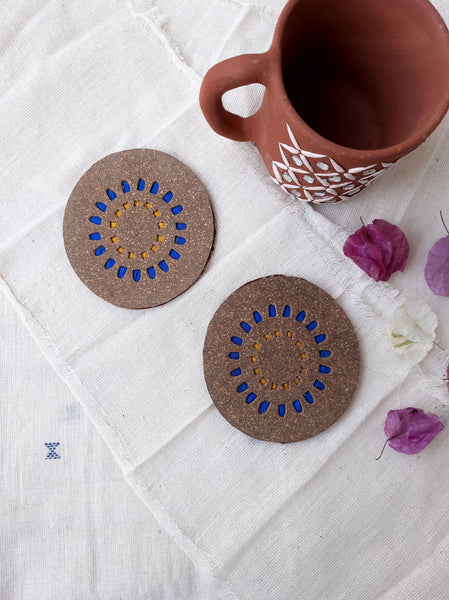 Natural cork tea coasters, Handmade cork tea coasters, Sustainable cork tea coasters, Vegan leather cork tea coasters, Organic eco friendly tea coasters