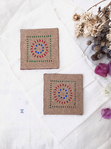 Natural cork tea coasters, Handmade cork tea coasters, Sustainable cork tea coasters, Vegan leather cork tea coasters, Organic eco friendly tea coasters