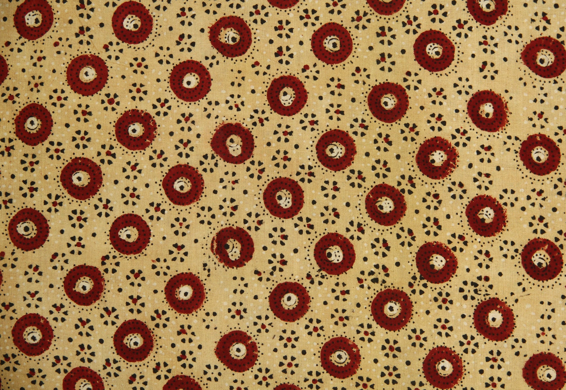 Buy Ajrakh Cotton Mustard Colour Natural Dye Geometric Block Print Fabric  Online 9446AD3 - SourceItRight