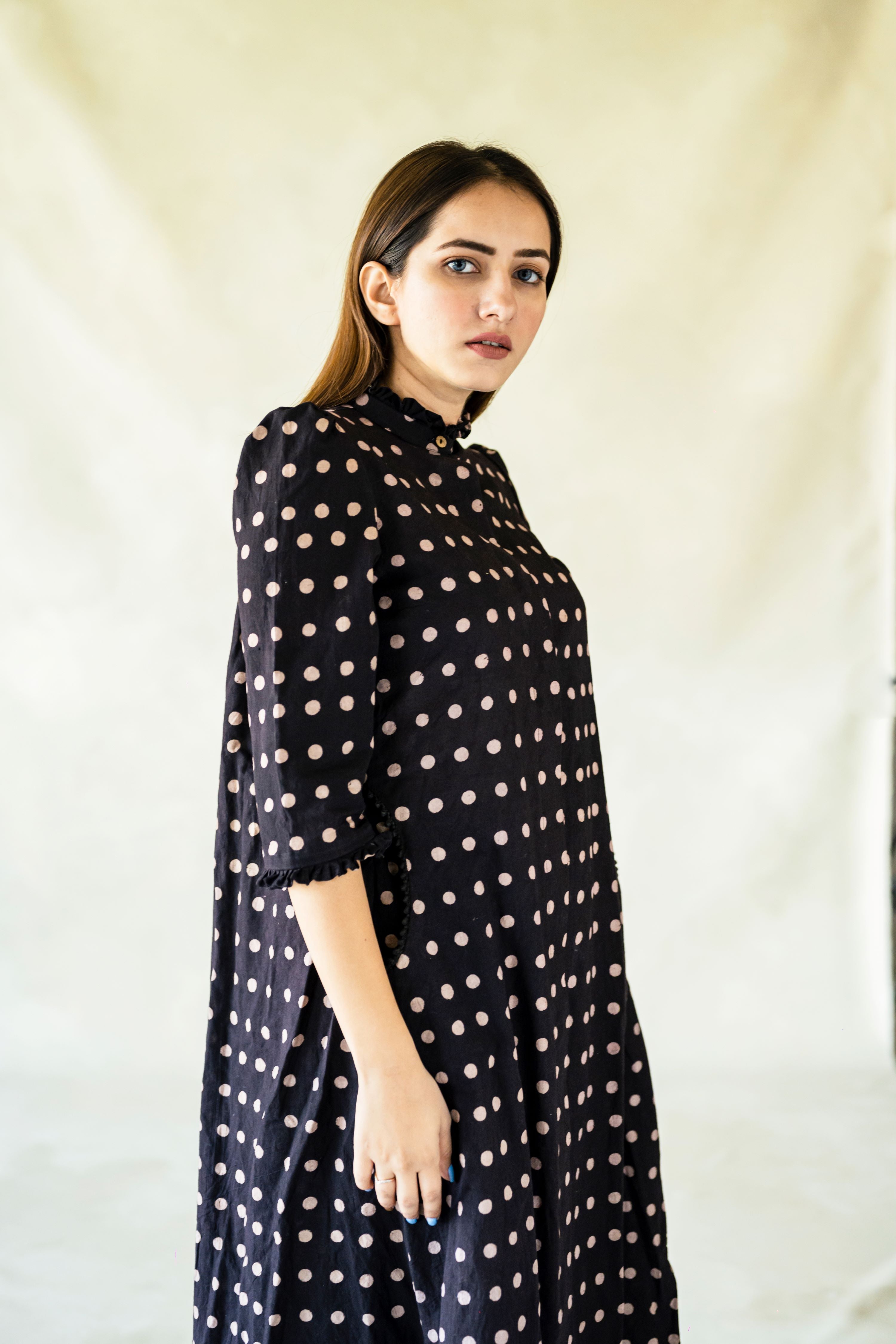 Black best sale polka dress