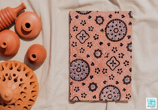 Natural dyed ajrakh prints cover journal, Handmade eco conscious journal, Sustainable journal