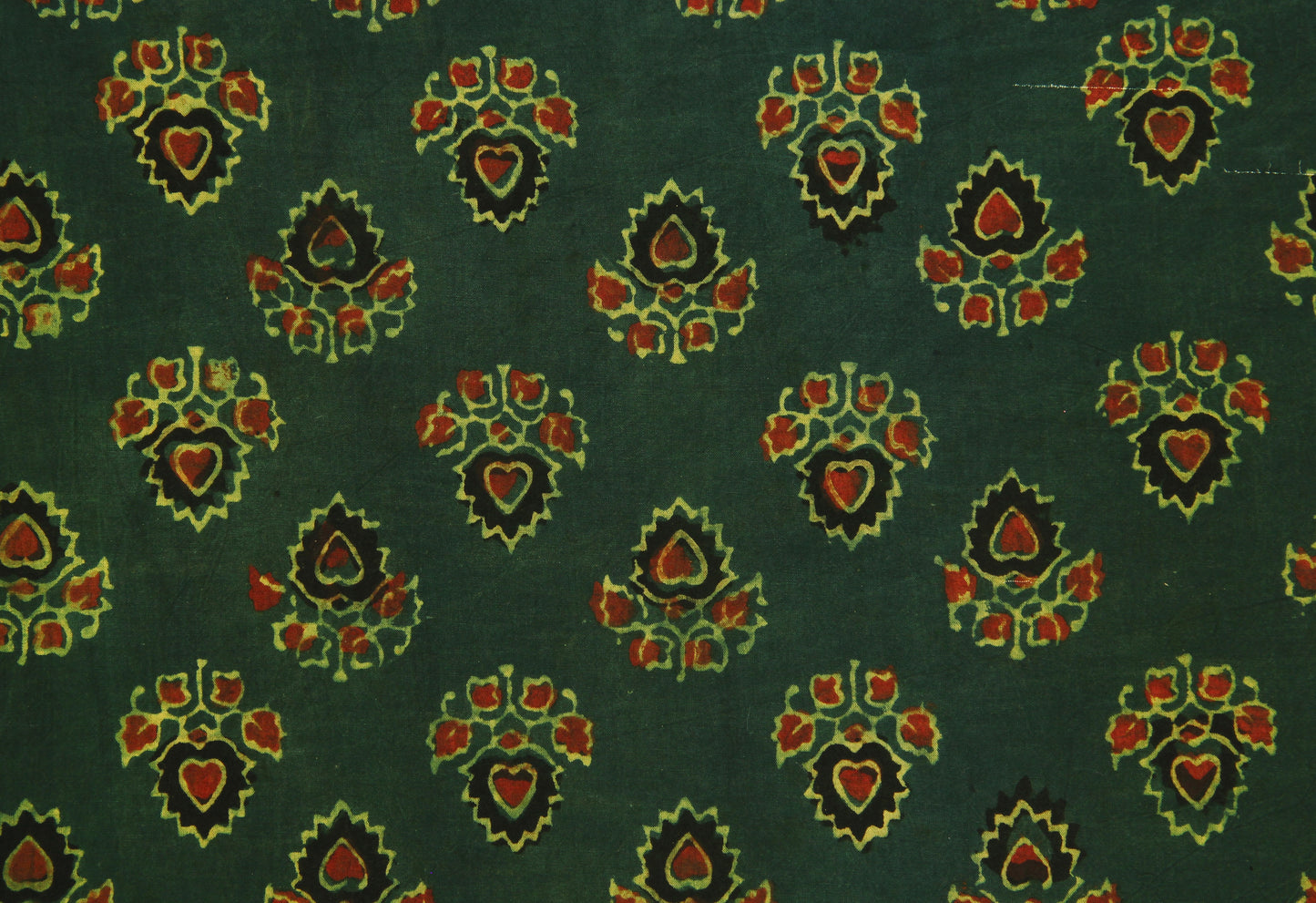 Ajrakh hand block print fabric in green color, Green ajrakh fabric, Slow fashion
