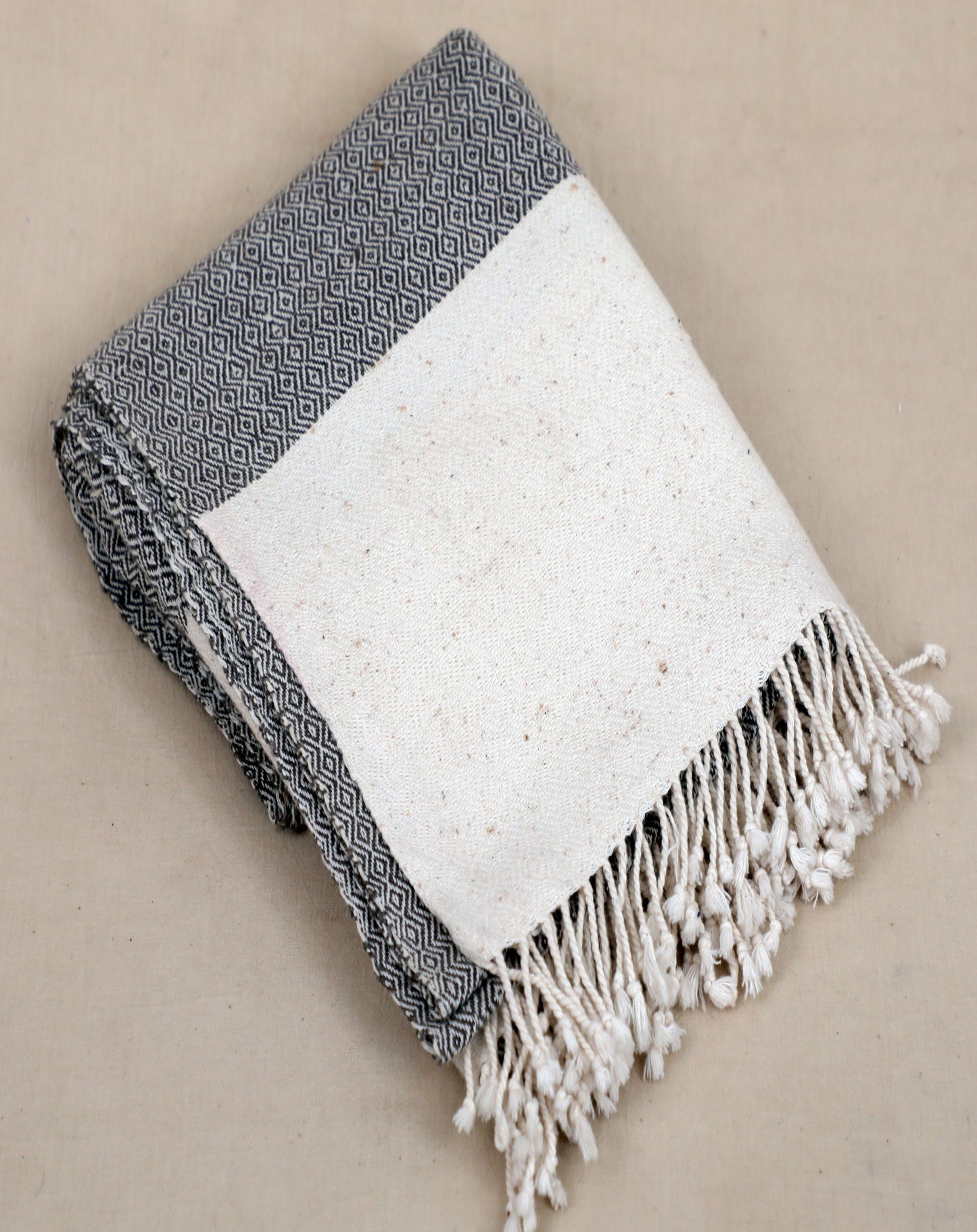 Hand spun handwoven organic cotton towel, Luxury handmade organic cotton towel