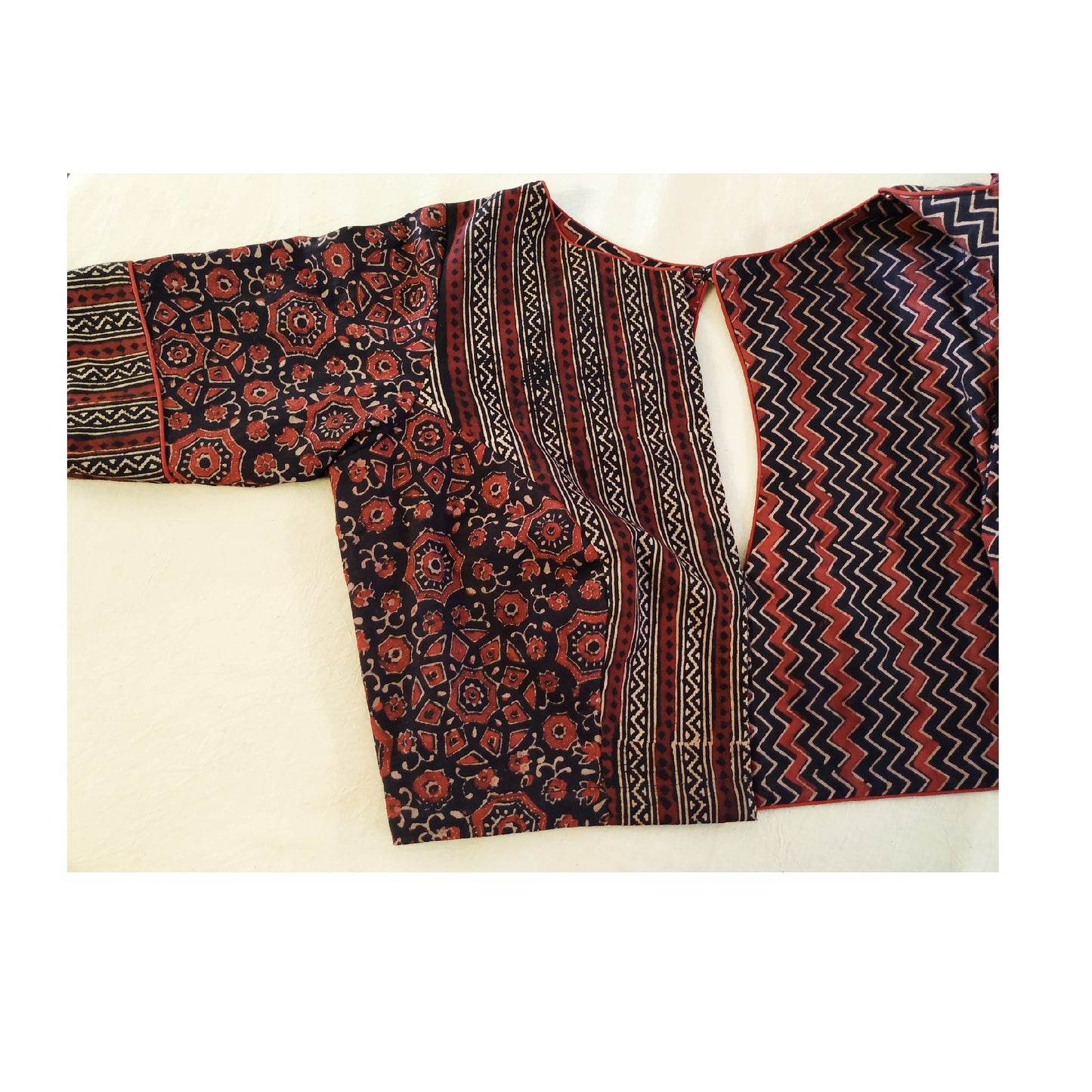 Black and Rust red Blouse