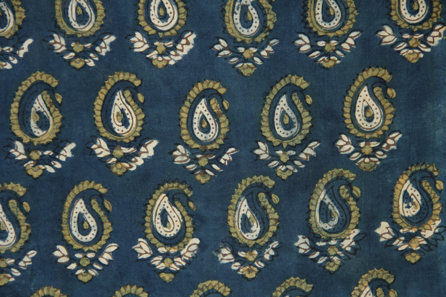Ambi ajrakh hand block print fabric in indigo, Indigo ajrakh prints cotton fabric, Slow fashion