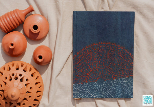 Indigo handmade journal, Luxury handmade journal, Handmade paper journal, Up-cycled paper journal