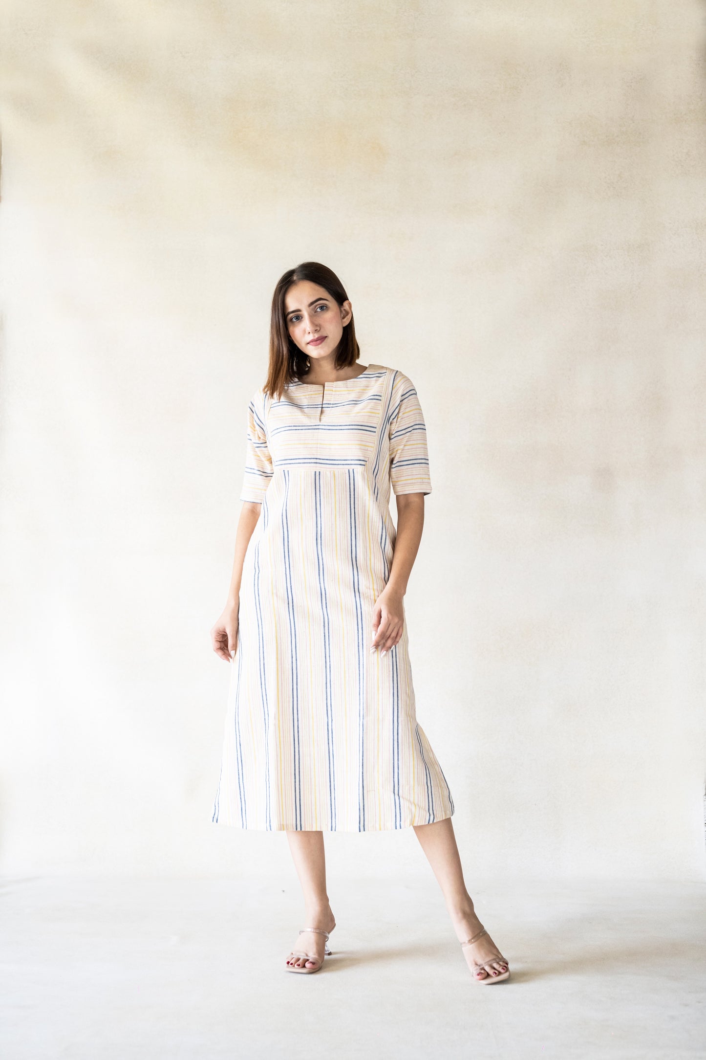 Organic cotton stripes dress, Handmade stripes dress, Slow fashion, Organic cotton summer dress