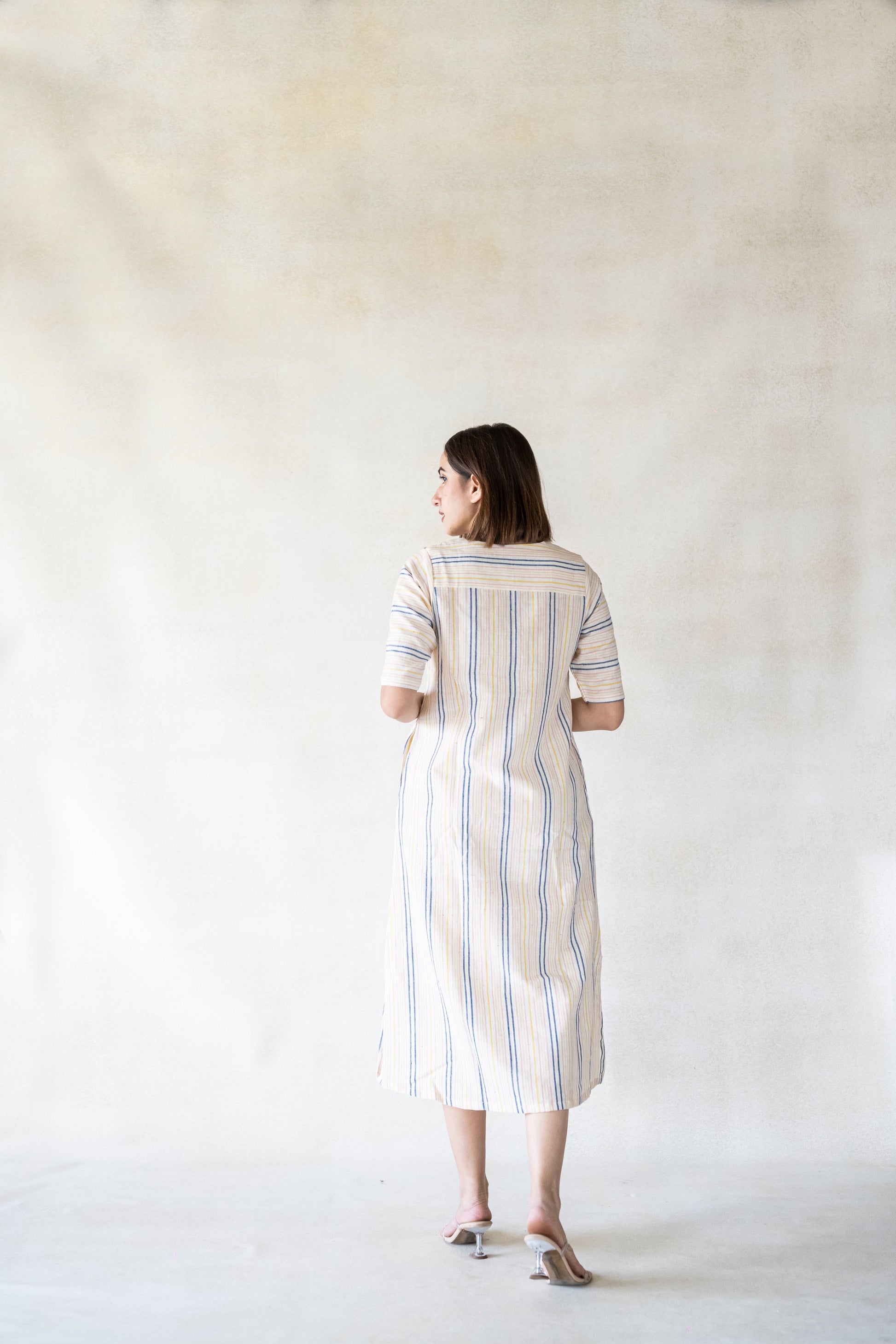 Organic cotton stripes dress, Handmade stripes dress, Slow fashion, Organic cotton summer dress