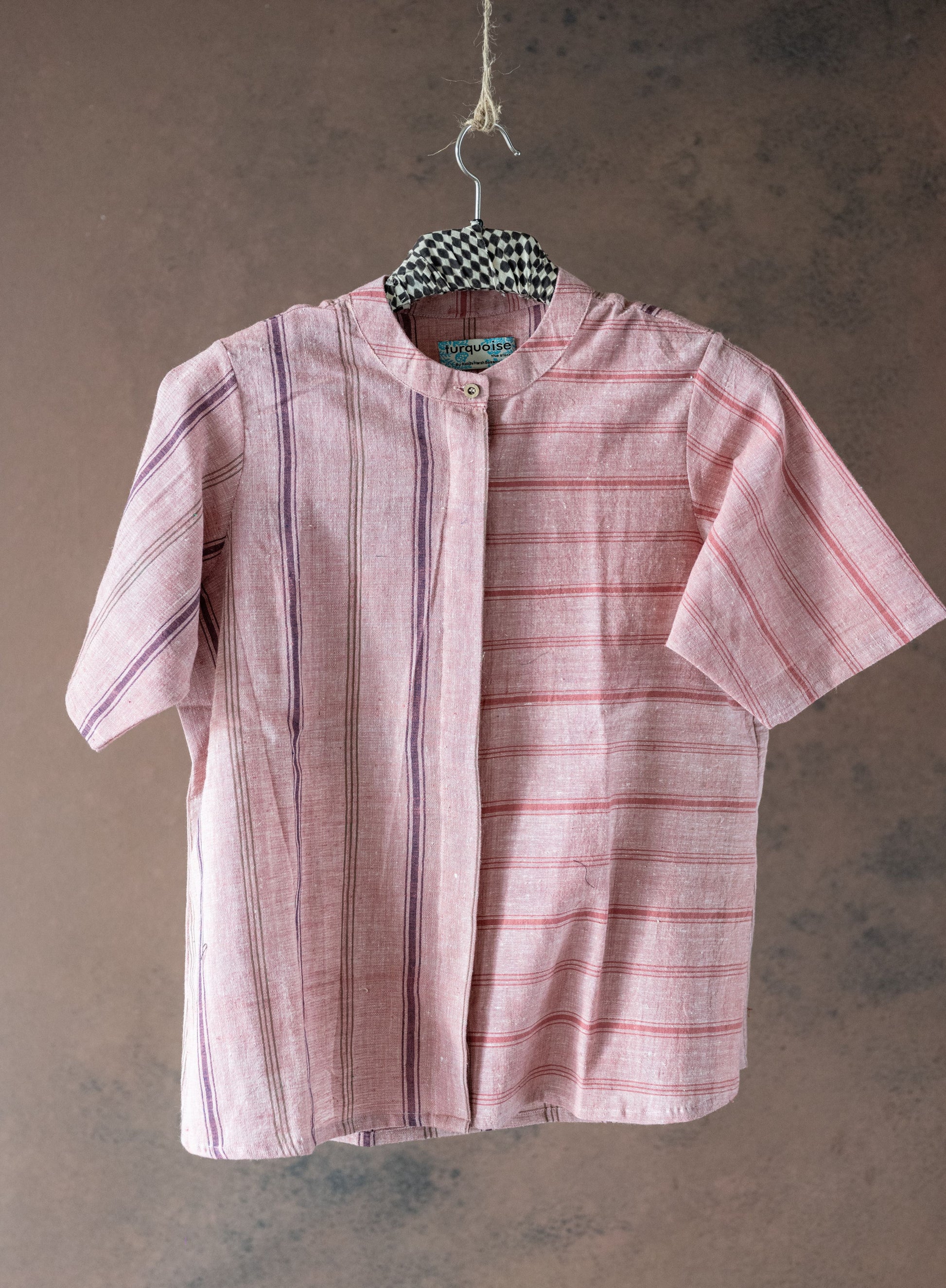Stripes handwoven organic cotton shirt, Handmade shirt, Yarn dyed pure cotton shirt, Conscious fashion