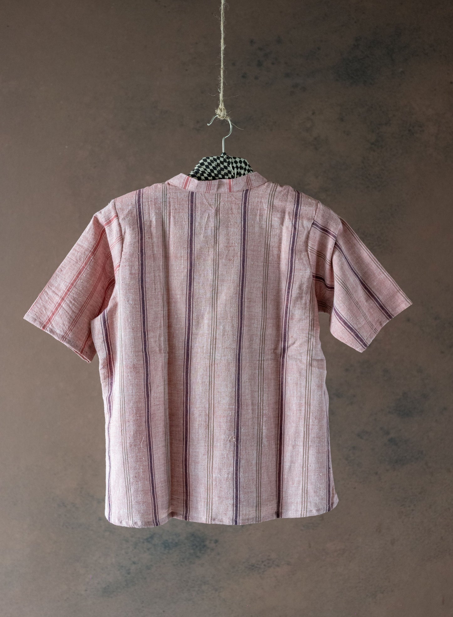 Stripes handwoven organic cotton shirt, Handmade shirt, Yarn dyed pure cotton shirt, Conscious fashion