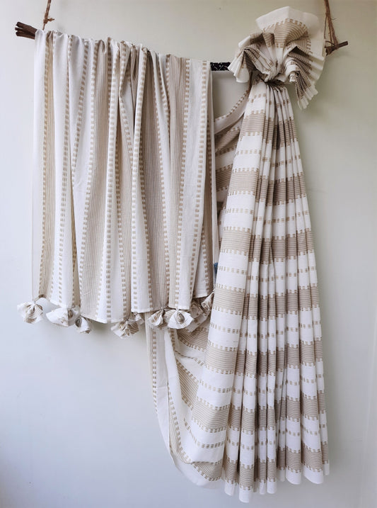 White woven saree